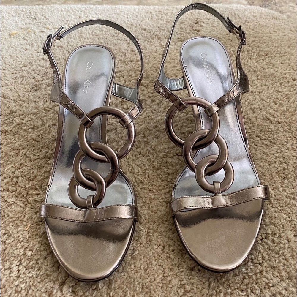 Calvin Klein pewter heels